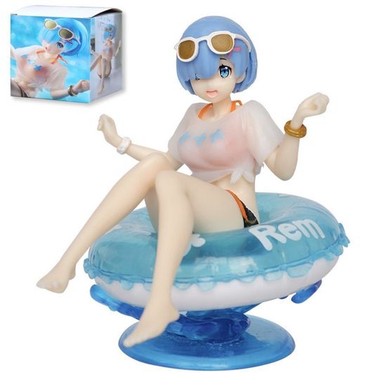 Фигурка Мику Хацунэ Рем в синем спасательном круге / Miku Hatsune Aqua Float Girls 10,5х5,5см