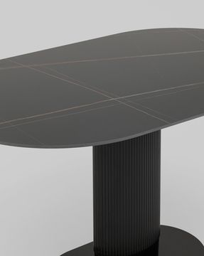 Стол обеденный Snow 130х80 см чёрный керамика