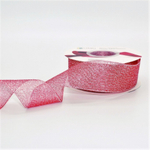 Лента Парча 3,8см х 28м с блеском (Розовый)