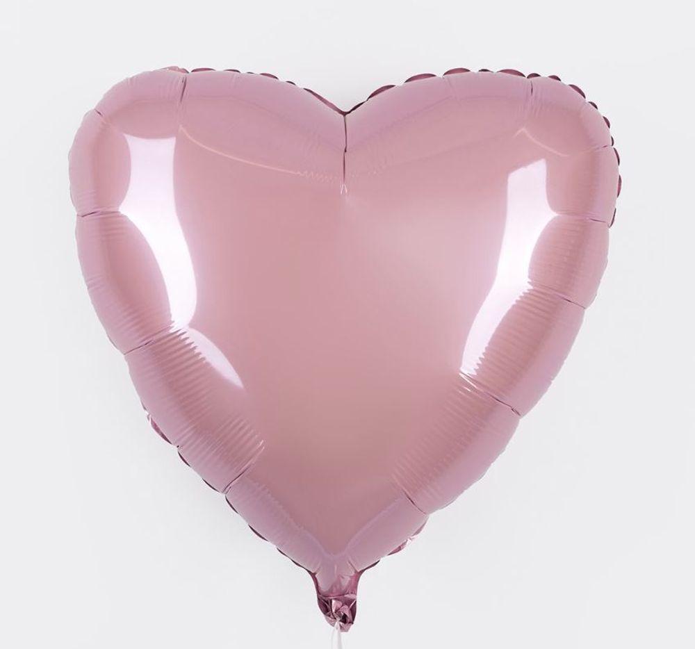 F Шар сердце 18"/46 см, розовый перламутр (БГ-15)  Изображение4