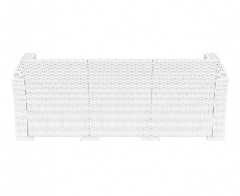 Диван пластиковый плетеный трехместный с подушками Siesta Contract Monaco Lounge XL, белый