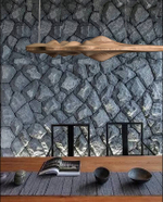 Pendant design lamp UFO  L120 (lightе Wood)