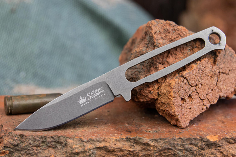 Нож Kizlyar Supreme STURM mini PGK TW LS (TacWash, Leather Sheath)