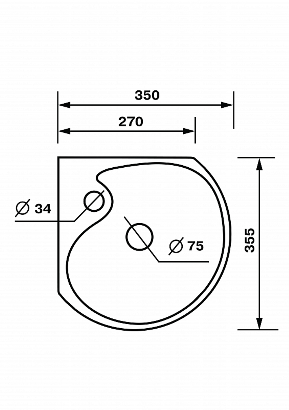 Умывальник "Угловой-35*35" Радуга с/о (Ст.Оскол)