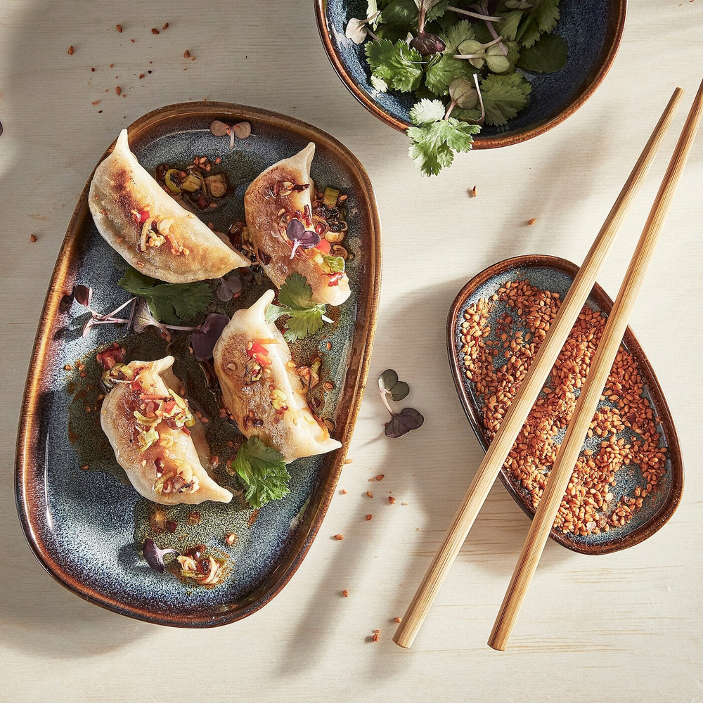 Набор декоративных тарелок IKEA GLADELIG (ГЛАДЕЛИГ), Синий, 20х13 см, 2 шт