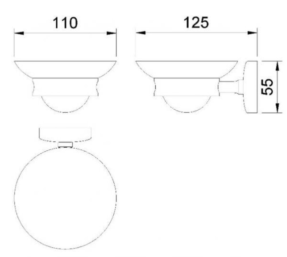 Мыльница стекло/латунь MONACO 16372.B глянцевый