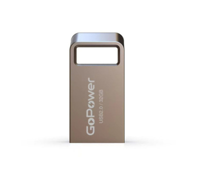 Флеш-накопитель GoPower MINI 32GB USB2.0 металл серебряный