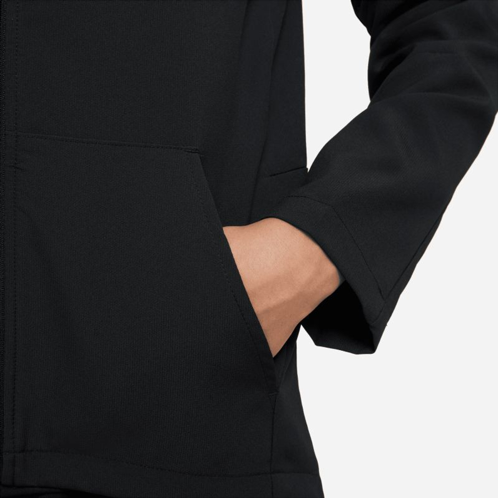 Детская теннисная толстовка Nike Boys Dri-Fit Woven Training Jacket - black/black/black/white - Black