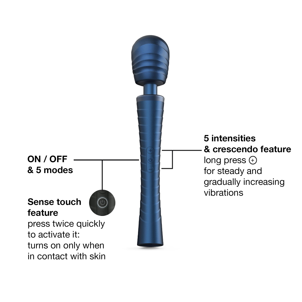 Manwan MAN.WAND EDGY - Вибромассажёр с насадками, синий