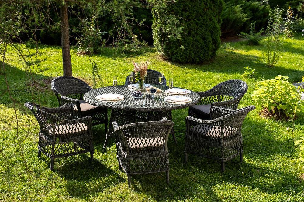 "Эспрессо–150 S" обеденная группа плетеная, цвет графит