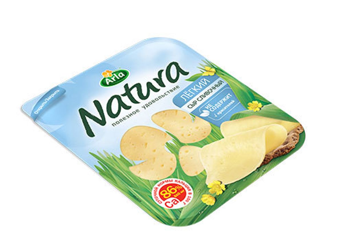 Сыр "Сливочный легкий" Arla Natura, нарезка, 150г