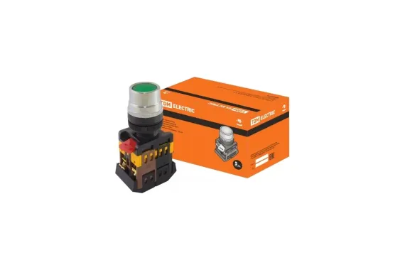 Кнопка TDM ABLF-22 1з+1р неон зеленая 15788