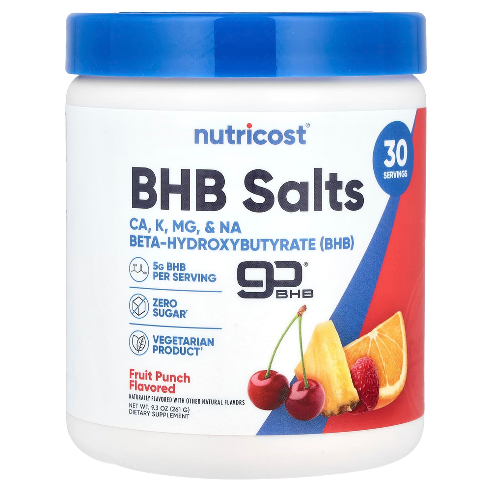 Nutricost, BHB Salts, goBHB®, фруктовый пунш, 261 г (9,3 унции)
