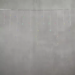 Светодиодная бахрома 3*0.5 м., 3 батарейки типа D 4.5V, 100 разноцветных LED ламп , прозрачный силикон, LTC (ECC100-10-8M)