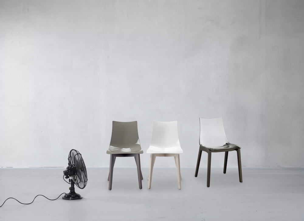 Стул прозрачный Scab Design Natural Zebra Antishock, натуральный бук, серый