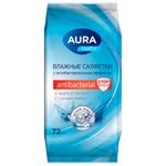 Салфетки влажные, 72 шт., AURA "Family", антибактериальные, для всей семьи, 26065, 7044