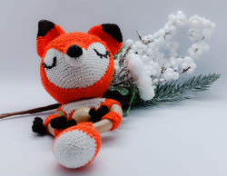 Лисенок, ручная работа, детская игрушка, погремушка