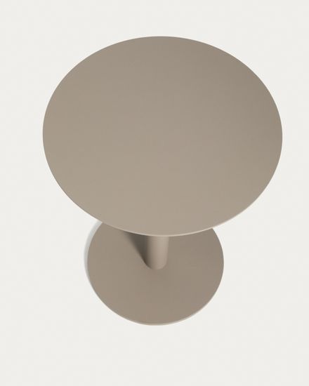 Уличный столик Asinara из алюминия цвета таупе, диаметр 40 см