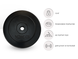 Диск обрезиненный UNIX Fit  10 кг, 25 мм