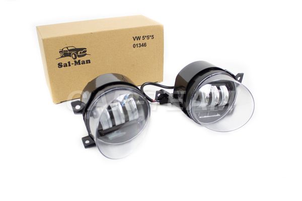 Противотуманные фары (ПТФ) линзованные "Sal-Man" на Volkswagen Polo, Caddy, Tiguan (арт. 01346) (3 диода LED 50W)