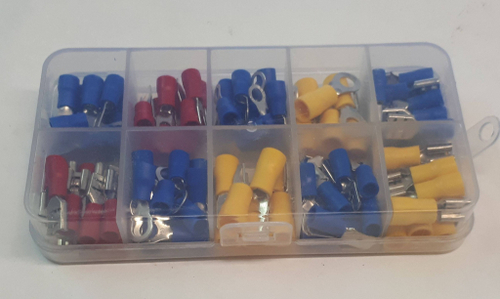 Коннекторы обжимные для автомобильной электропроводки, набор 100 предметов.