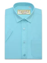 Бирюзовая сорочка с коротким рукавом TSAREVICH