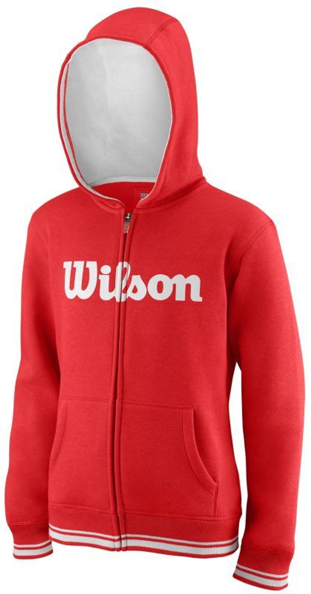 Кофта для мальчика теннисная Wilson Y Team Script FZ Hoody - wilson red