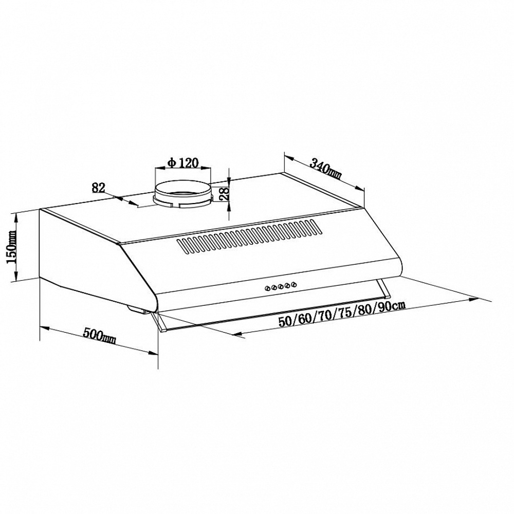 Кухонная вытяжка MAUNFELD MP-1 50 белый фото 11