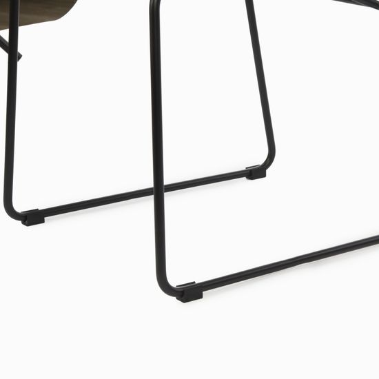 Обеденный стул Murten мягкая бежевая обивка, металлический черный каркас 