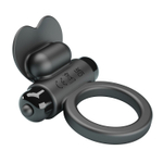 Черное эрекционное кольцо с вибропулей (Цвет: черный)