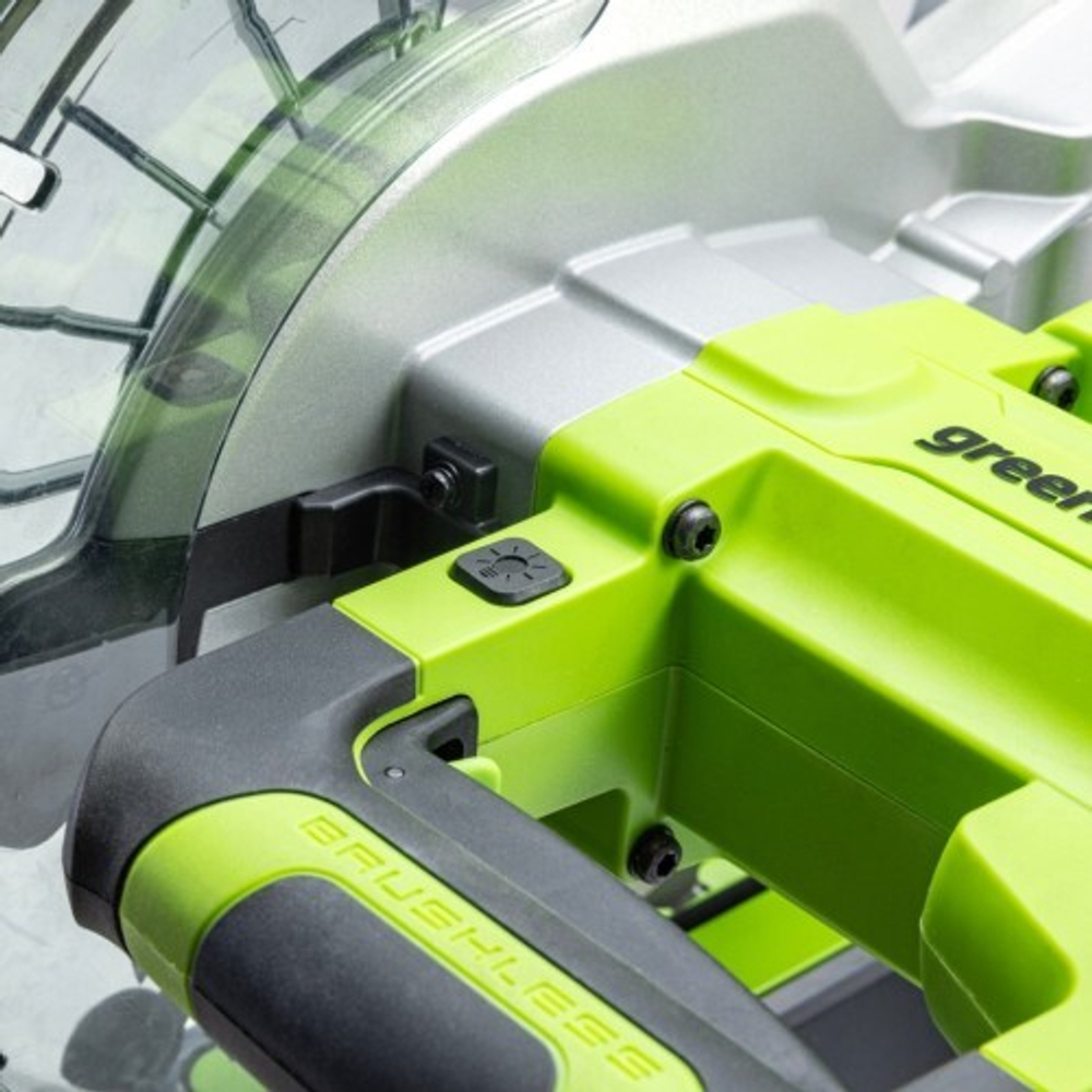 Пила торцовочная аккумуляторная GREENWORKS GD24MS216, без АКБ и ЗУ с протяжкой 1501707