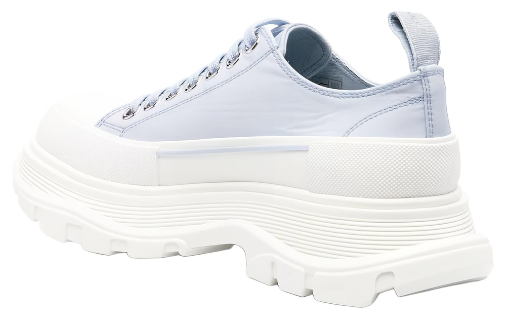 Alexander McQueen Tread Slick Low Lace Up Graffiti Shoes "Blue White" Women"s
