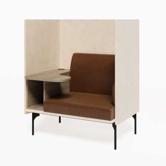 Bridge Диван одноместный BRG-1 Линкольн 006/Линкольн 103/Вяз Благородный/Металл Черный 1115*852*1350