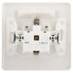 Розетка Intro Style 7-209-01 2P+E Schuko с крышкой штор., 16А-250В, IP44, СУ, белый