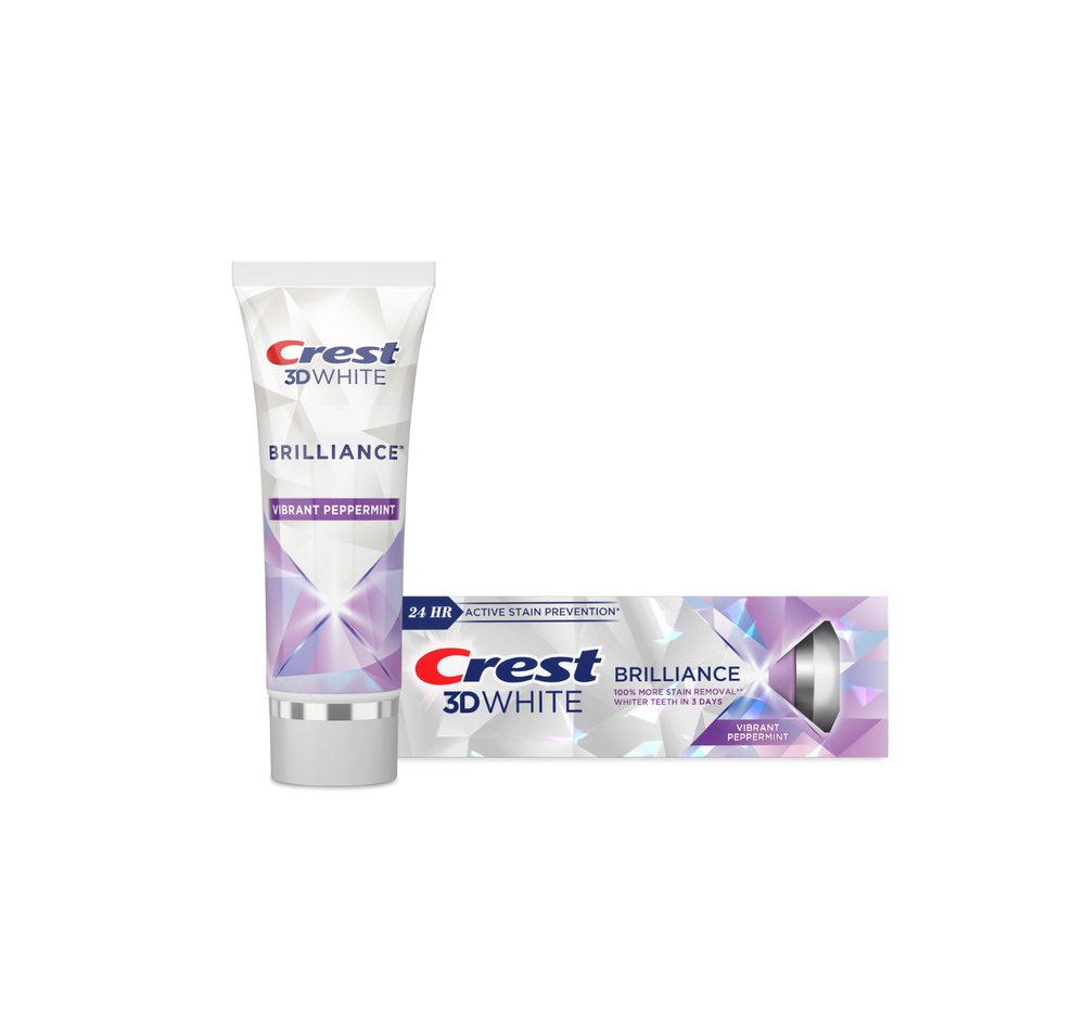 Зубная паста Crest 3DWhite Brilliance Vibrant Peppermint для отбеливания зубов, 4,6 унции