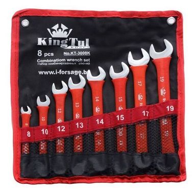 Набор ключей комбинированных 8пр. (8,10,12,13,14,15, 17,19мм) на полотне KingTul kraft KT-3008k