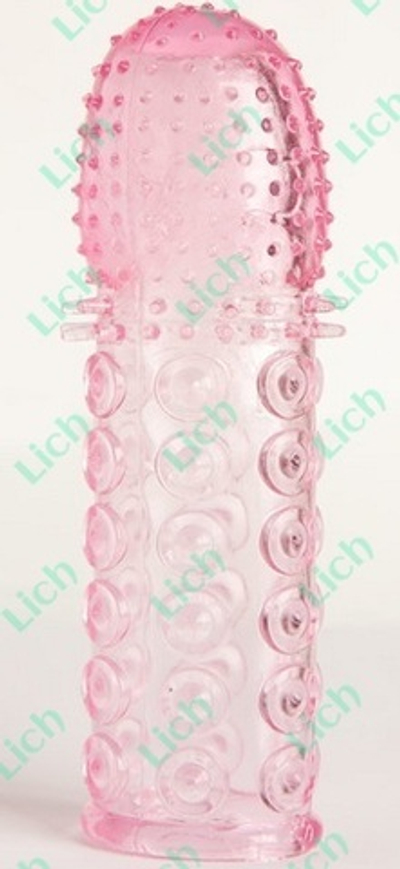 Гелевая розовая насадка с рельефом
