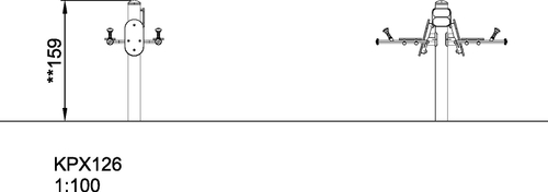 Двойные брусья со знаком безопасности