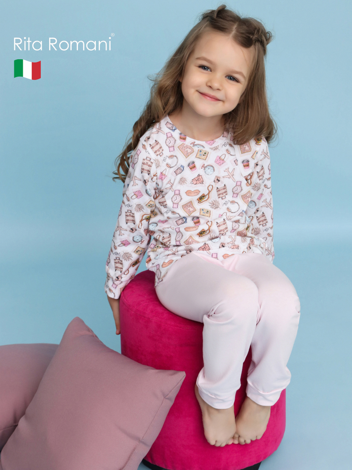 8201 Пижама из хлопка Mini-kids/ Cotton pyjamas/ Pigiama di cotone (080 см / DREAMS OF... 080-164 / Rita Romani)