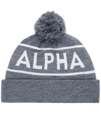 Шапка Alpha Industries Essential Pom Beanie Medium Charcoal Heather (Серая)