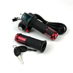 Ручка газа с вольтметром, кнопкой и замком зажигания (кабель 2м) Красная