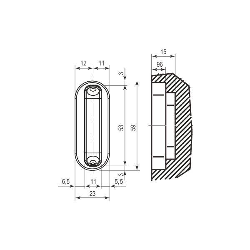 Ответная планка пластиковая Minimal B02402.05 AGB