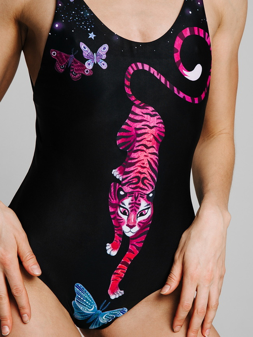 Купальник слитный Розовый тигр