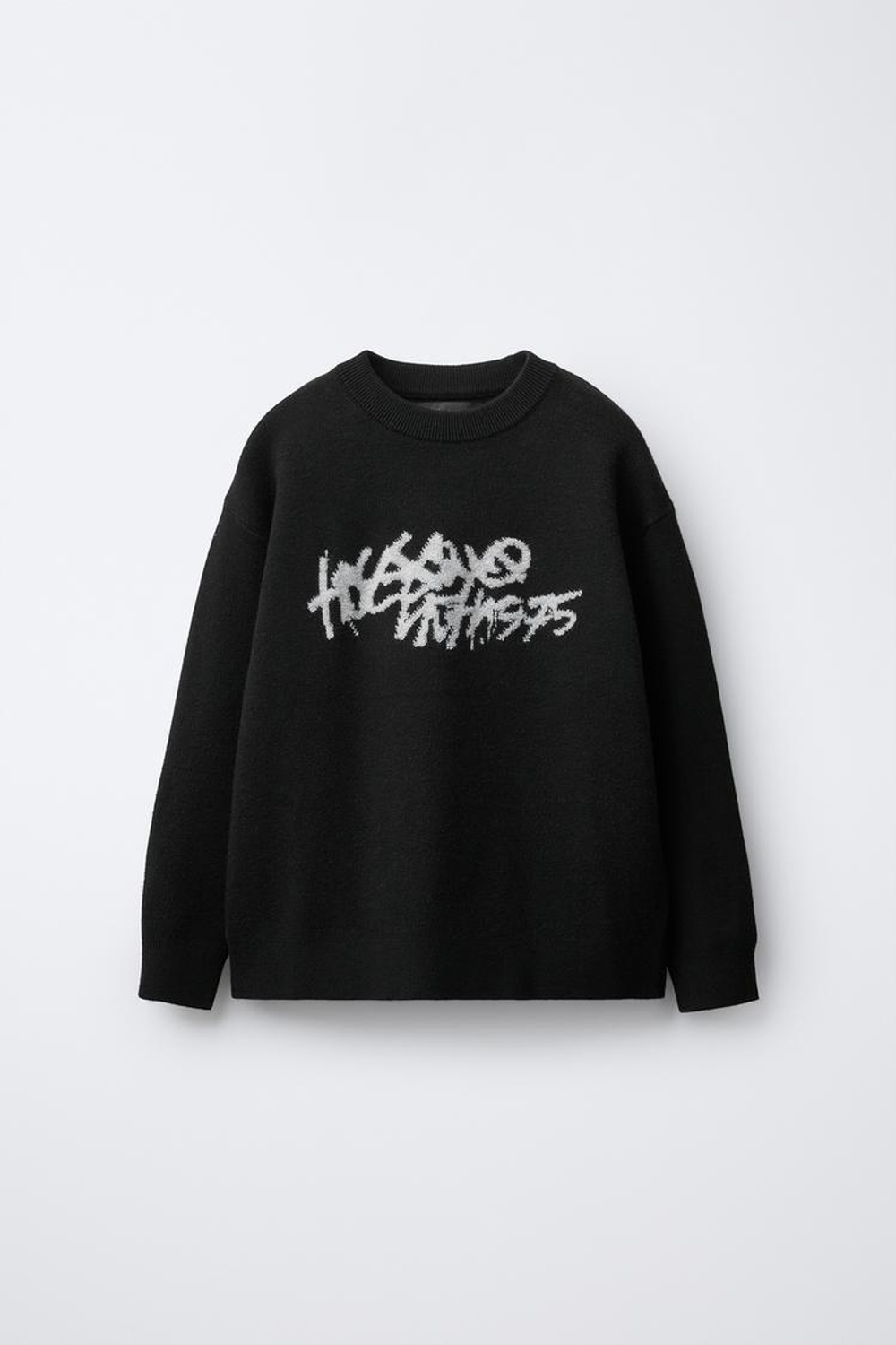 ZARA СВИТЕР С ПРИНТОМ "ГРАФФИТИ", ЧЕРНЫЙ