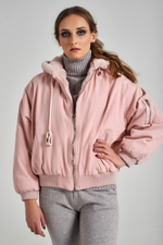 меховая джинсовая куртка nadya