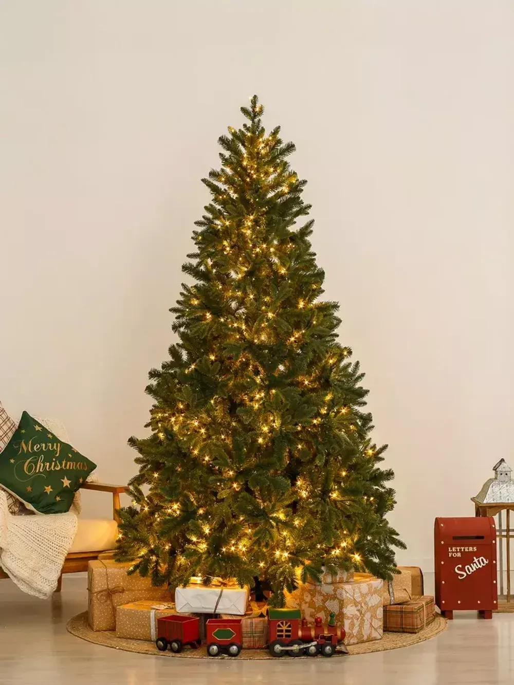 Елка с гирляндой «Барокко» (Литая+пвх) от 1.2 до 2.4 м