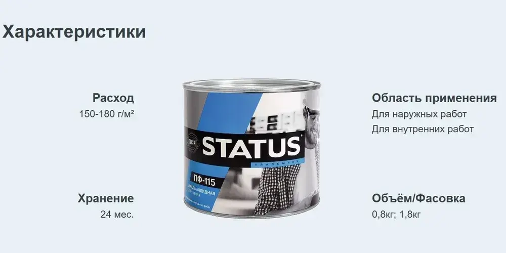 РАДУГАМАЛЕР Эмаль Гладкая, до 60°, Алкидная, Глянцевое покрытие, 1.8 кг, белый