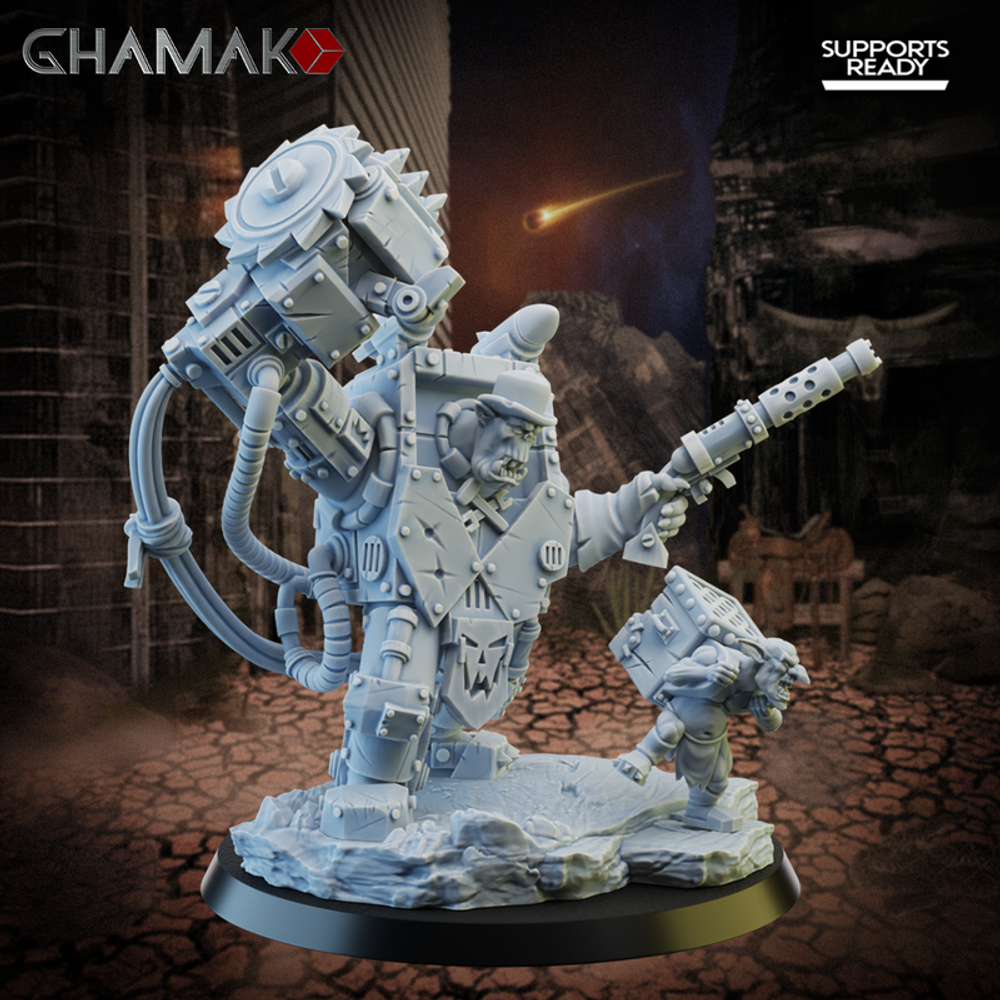 Orks  Greenskins  Meganob Меганоб миниатюра для dnd, днд, pathfinder, фентези, Настольная игра, НРИ, Варгейм, РПГ