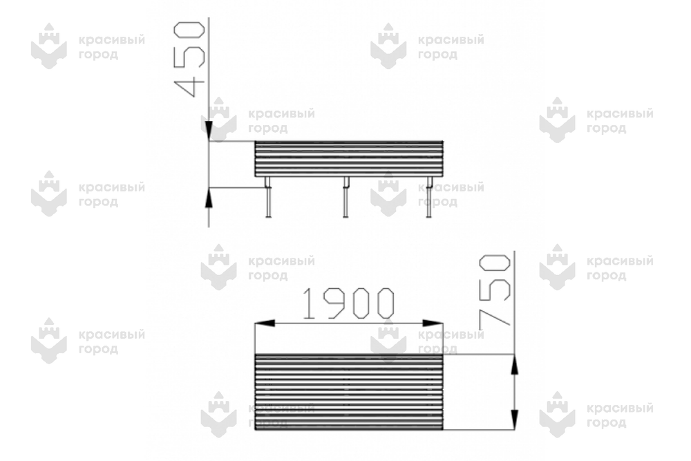 Скамья парковая на металлическом основании