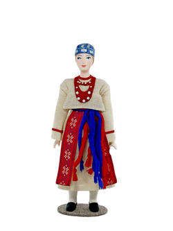 Кукла интерьерная фарфоровая в костюме Водь